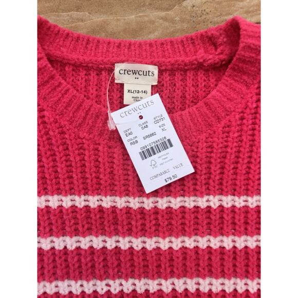 Crewcuts Sweater XL 12-14 Girls Long Sleeve Pullover Striped Knit NWT LS - Picture 2 of 3